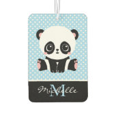 Monogram Niedlich Panda Bär Personalisiert Polka D Autolufterfrischer (Rückseite)