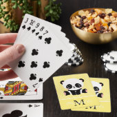 Monogram Niedlich Panda Bär Personalisiert Polka D Spielkarten (In Situ)