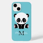 Monogram Niedlich Panda Personalisiert Bubble Gum Case-Mate iPhone Hülle (Rückseite)