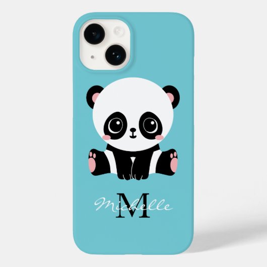 Monogram Niedlich Panda Personalisiert Bubble Gum  Case-Mate iPhone Hülle (Rückseite)