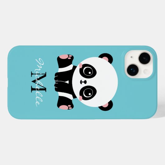 Monogram Niedlich Panda Personalisiert Bubble Gum  Case-Mate iPhone Hülle (Rückseite (Horizontal))