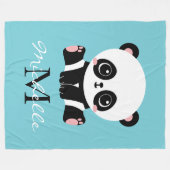 Monogram Niedlich Panda Personalisiert Bubble Gum  Fleecedecke (Vorderseite (Horizontal))