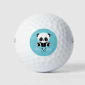 Monogram Niedlich Panda Personalisiert Bubble Gum Golfball (Vorderseite)