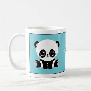 Monogram Niedlich Panda Personalisiert Bubble Gum Kaffeetasse
