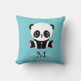 Monogram Niedlich Panda Personalisiert Bubble Gum  Kissen