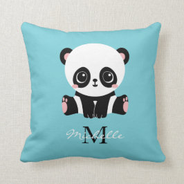 Monogram Niedlich Panda Personalisiert Bubble Gum  Kissen