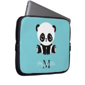 Monogram Niedlich Panda Personalisiert Bubble Gum  Laptopschutzhülle (Vorne Rechts)
