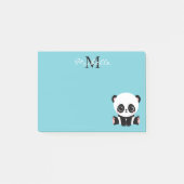 Monogram Niedlich Panda Personalisiert Bubble Gum Post-it Klebezettel (Vorderseite)