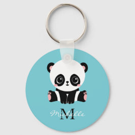 Monogram Niedlich Panda Personalisiert Bubble Gum  Schlüsselanhänger