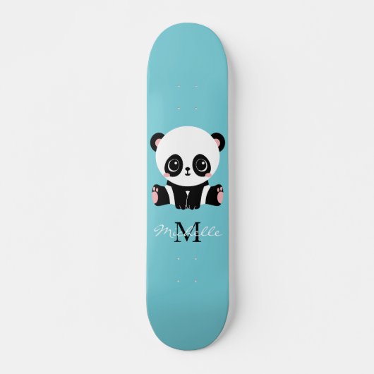 Monogram Niedlich Panda Personalisiert Bubble Gum Skateboard (Vorne)