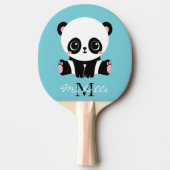 Monogram Niedlich Panda Personalisiert Bubble Gum Tischtennis Schläger (Vorderseite)