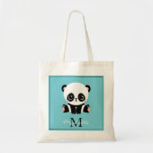 Monogram Niedlich Panda Personalisiert Bubble Gum Tragetasche (Vorne)