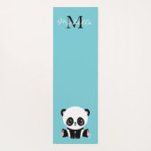 Monogram Niedlich Panda Personalisiert Bubble Gum  Yogamatte (Rückseite)
