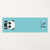 Monogram Niedlich Panda Personalisiert Bubble Gum  Yogamatte (Vorderseite (Horizontal))