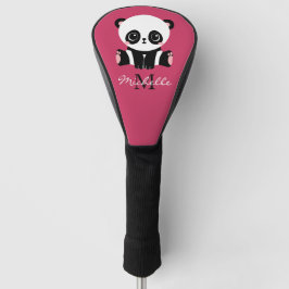 Monogram Niedlich Panda Personalisiert Name Lila Golf Headcover