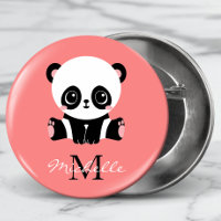 Monogram Niedlich Panda Personalisiert Pink