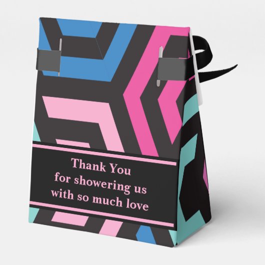 Monogram Niedlich Pattern Baby Dusche Geschenkschachtel (Rückseite)