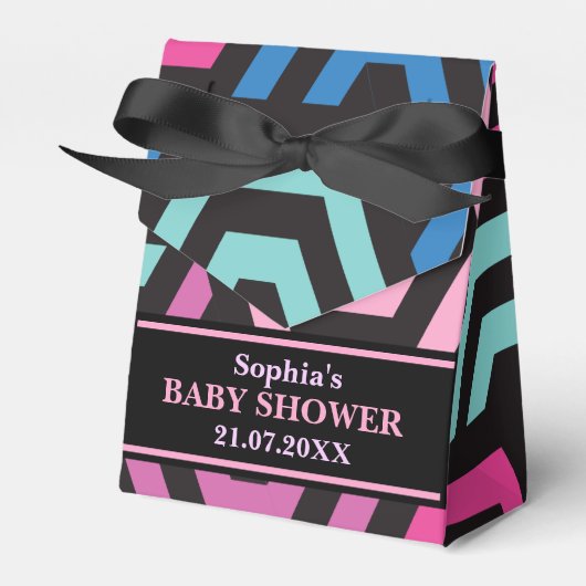 Monogram Niedlich Pattern Baby Dusche Geschenkschachtel (Vorderseite)