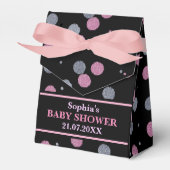 Monogram Niedlich Pink Glitzer Baby Shoower Geschenkschachtel (Vorderseite)