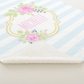 Monogram Niedlich Pink Roses Blueberry Sherpa Blan Sherpadecke (3/4)