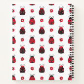 Monogram Niedlich Red Ladybug Notebook Notizblock (Rückseite)