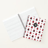 Monogram Niedlich Red Ladybug Notebook Notizblock (Innenseite)