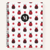 Monogram Niedlich Red Ladybug Notebook Notizblock (Vorderseite)