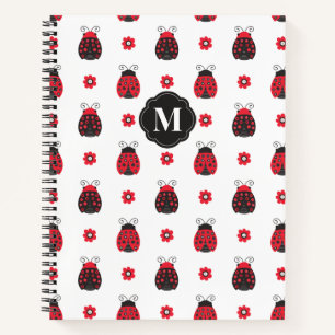 Monogram Niedlich Red Ladybug Notebook Notizblock