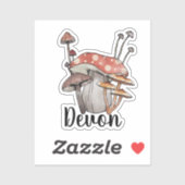 Monogram Niedlich Red Mushroom - Name-Aufkleber hi Aufkleber (Blatt)