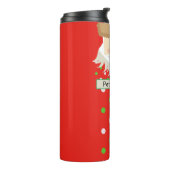 Monogram Niedlich Santa Celebating Christmas Thermosbecher (Nach links gedreht)