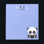 Monogram Niedlich Sitting Panda Personalisiert Blu Notizblock<br><div class="desc">Monogram Niedlich Sitting Panda Personalisiert Blue Notepads verfügt über einen niedlichen Panda Bär,  der auf blauem Hintergrund auf dem Boden sitzt. Personalisieren Sie Ihre Monografie und Ihren Namen,  indem Sie den Text in den dafür vorgesehenen Textfeldern bearbeiten. Entworfen von ©Evco Studio www.zazzle.com/store/evcostudio</div>
