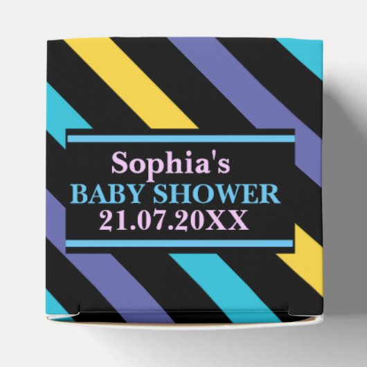 Monogram Niedlich Stripe Baby Showdusche B Geschenkschachtel (Oben)