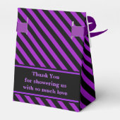 Monogram Niedlich Stripe Babydusche Geschenkschachtel (Rückseite)