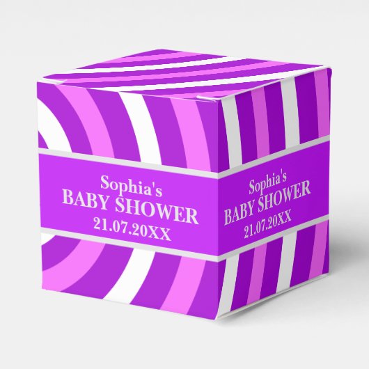 Monogram Niedlich Stripe Babydusche Geschenkschachtel (Vorderseite)