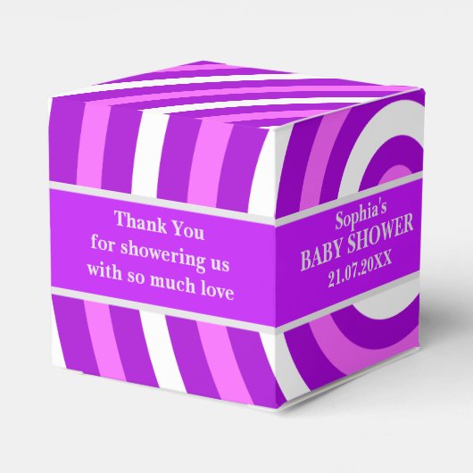 Monogram Niedlich Stripe Babydusche Geschenkschachtel (Rückseite)