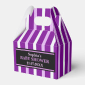 Monogram Niedlich Stripe Babydusche Geschenkschachtel (Vorderseite)