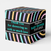 Monogram Niedlich Stripe Babydusche Geschenkschachtel (Rückseite)