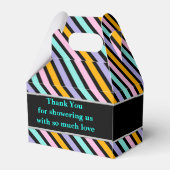 Monogram Niedlich Stripe Babydusche Geschenkschachtel (Rückseite)