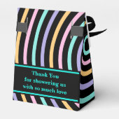 Monogram Niedlich Stripe Babydusche Geschenkschachtel (Rückseite)