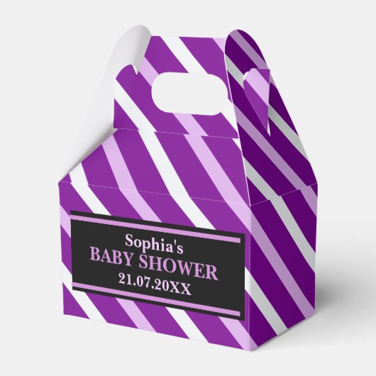 Monogram Niedlich Stripe Babydusche Geschenkschachtel (Vorderseite)