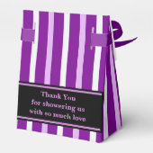 Monogram Niedlich Stripe Babydusche Geschenkschachtel (Rückseite)