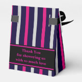 Monogram Niedlich Stripe Babydusche Geschenkschachtel (Rückseite)
