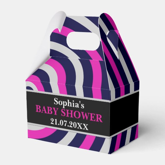 Monogram Niedlich Stripe Babydusche Geschenkschachtel (Vorderseite)