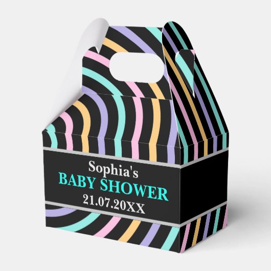 Monogram Niedlich Stripe Babydusche Geschenkschachtel (Vorderseite)