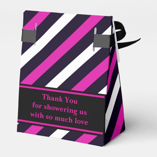 Monogram Niedlich Stripe Babydusche Geschenkschachtel (Rückseite)