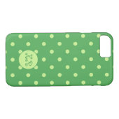 Monogram Niedlich & Trendy Sea Green & Limon Polka Case-Mate iPhone Hülle (Rückseite (Horizontal))