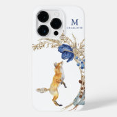 Monogram Niedlich Woodland Fox Aquarell Floral Nam Case-Mate iPhone Hülle (Rückseite)