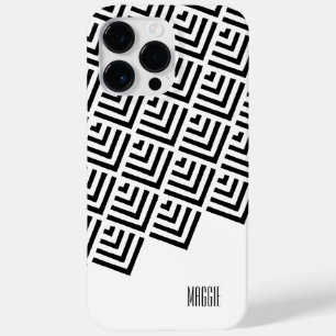 Monogram Niemals verstarb klassisch schwarz, weiß  Case-Mate iPhone 14 Pro Max Hülle