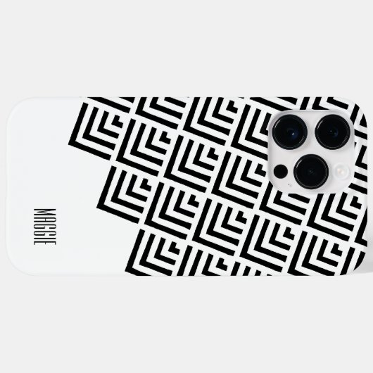 Monogram Niemals verstarb klassisch schwarz, weiß  Case-Mate iPhone Hülle (Rückseite (Horizontal))