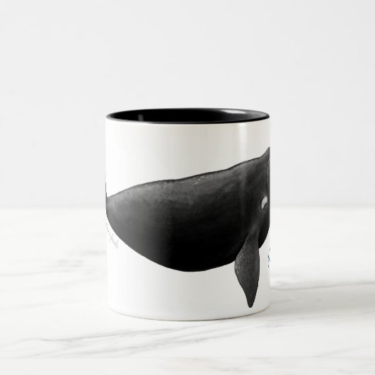 Monogram Nordatlantischer Weißwal Zweifarbige Tasse (Mittel)